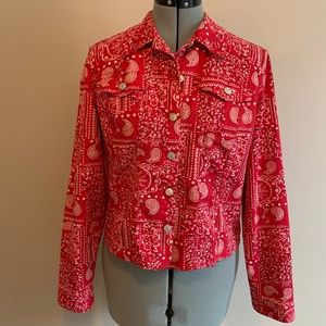 Charter Club Red Bandana Print Jacket